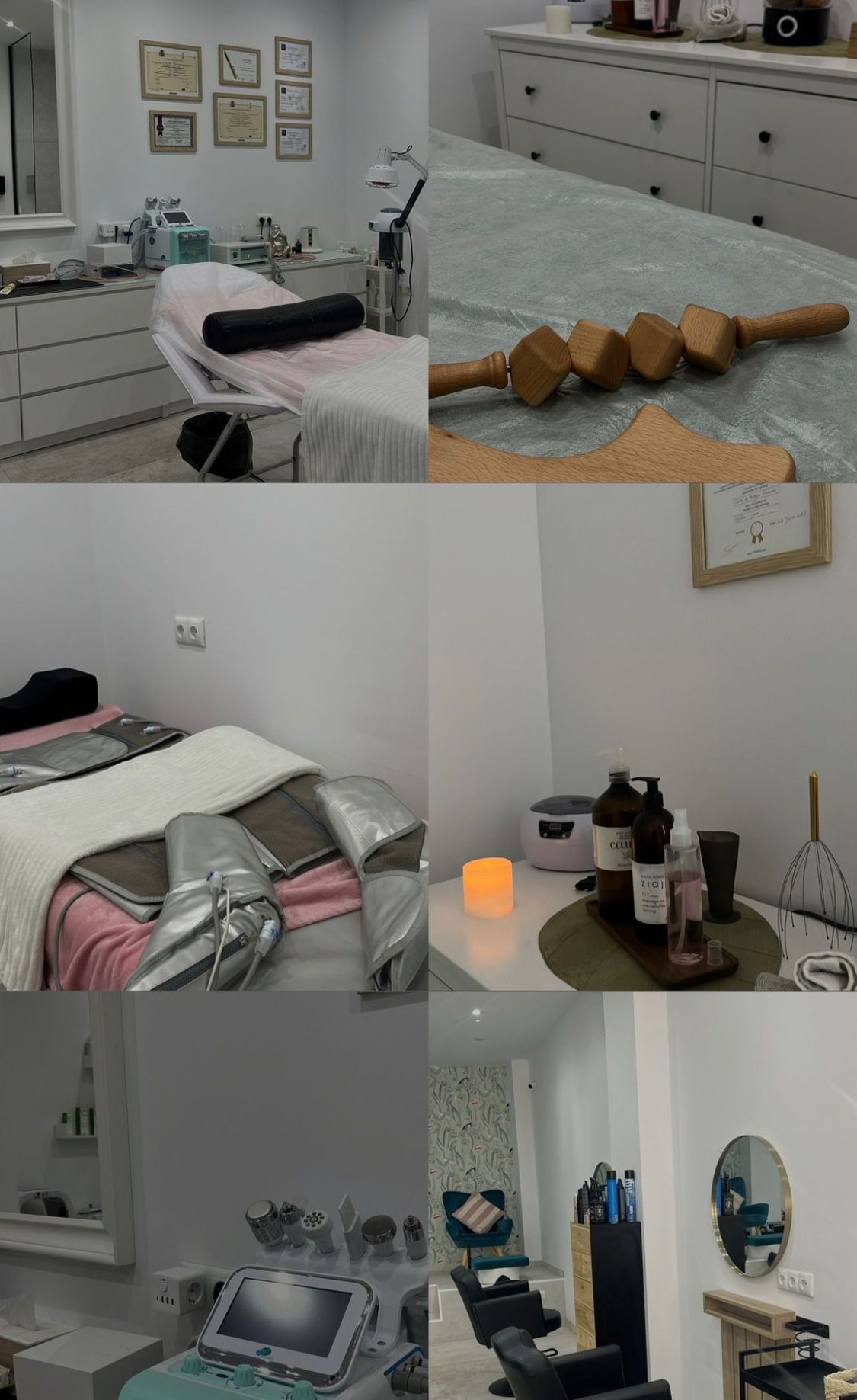 Cabinas y áreas de trabajo del centro de estética y peluquería Esencia, ambiente profesional y relajante."
